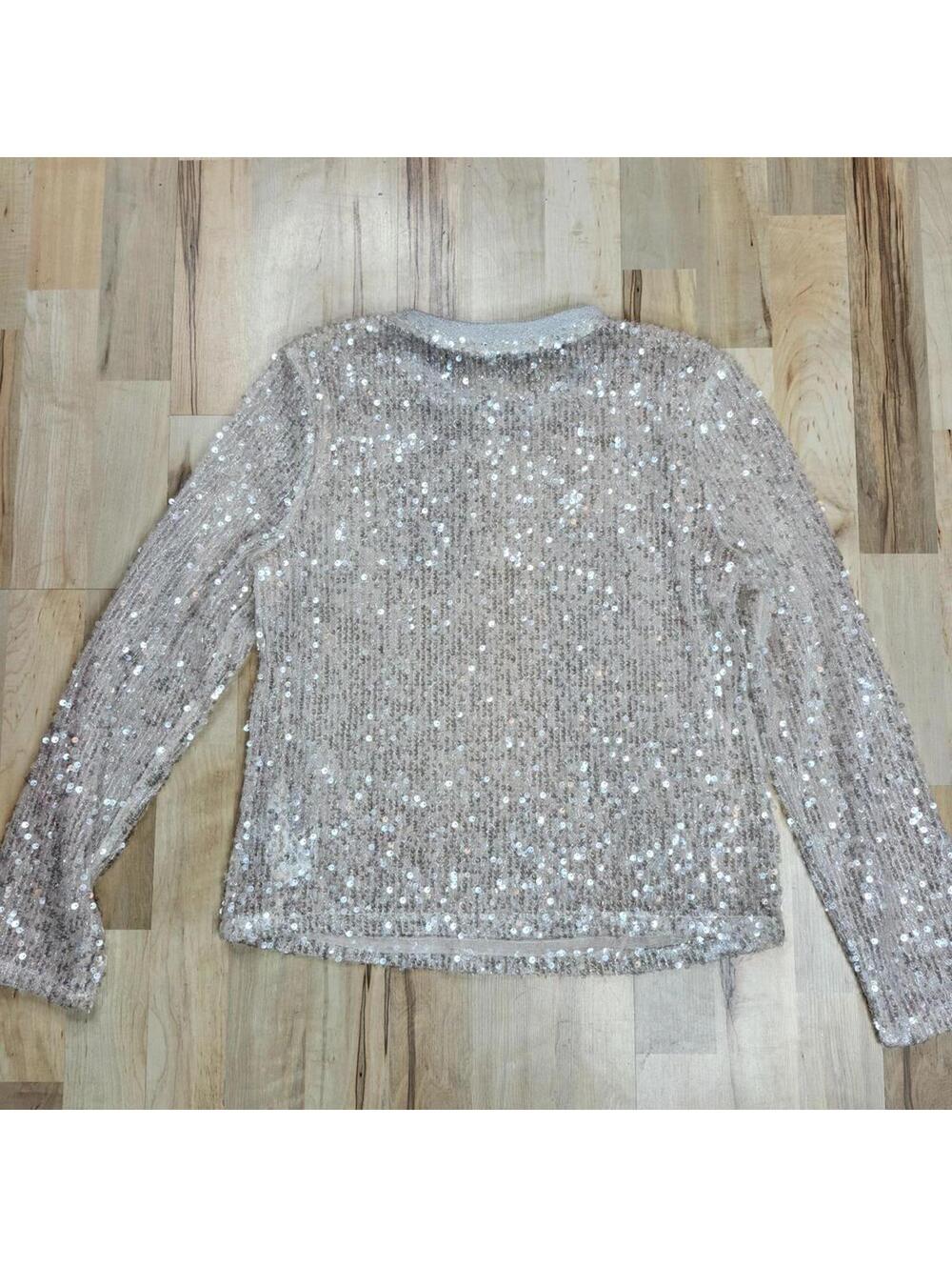 Grey Lab Women's Sequin Lightweight Blouse - Sparkle and Shine Small - Picture 2 of 7